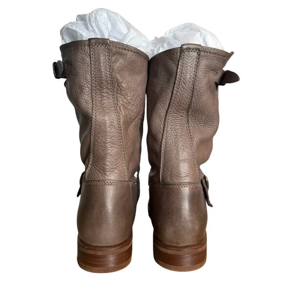 Frye Vintage Veronica Short Slouch Taupe Brown Leather Mid Calf Boots Size 8.5 - Picture 5 of 11